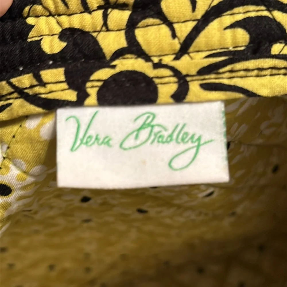 Vera Bradley Floral Patterned Black Yellow Grey and White Purse